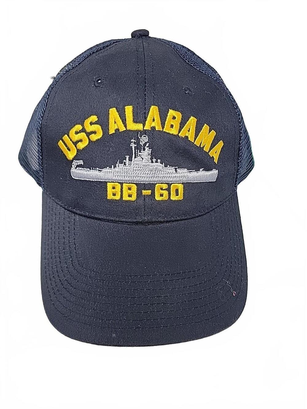 Vintage Nylon Snapback Hat USS Alabama BB-60
